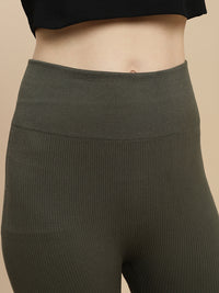 De Moza Women Winter Leggings Olive