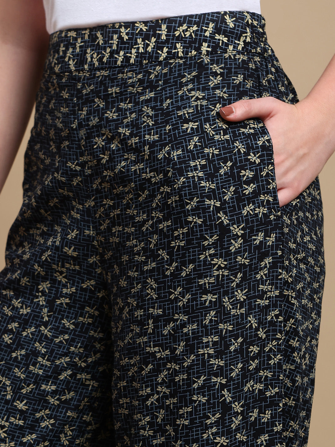 De Moza Women Festive Palazzo Black - De Moza