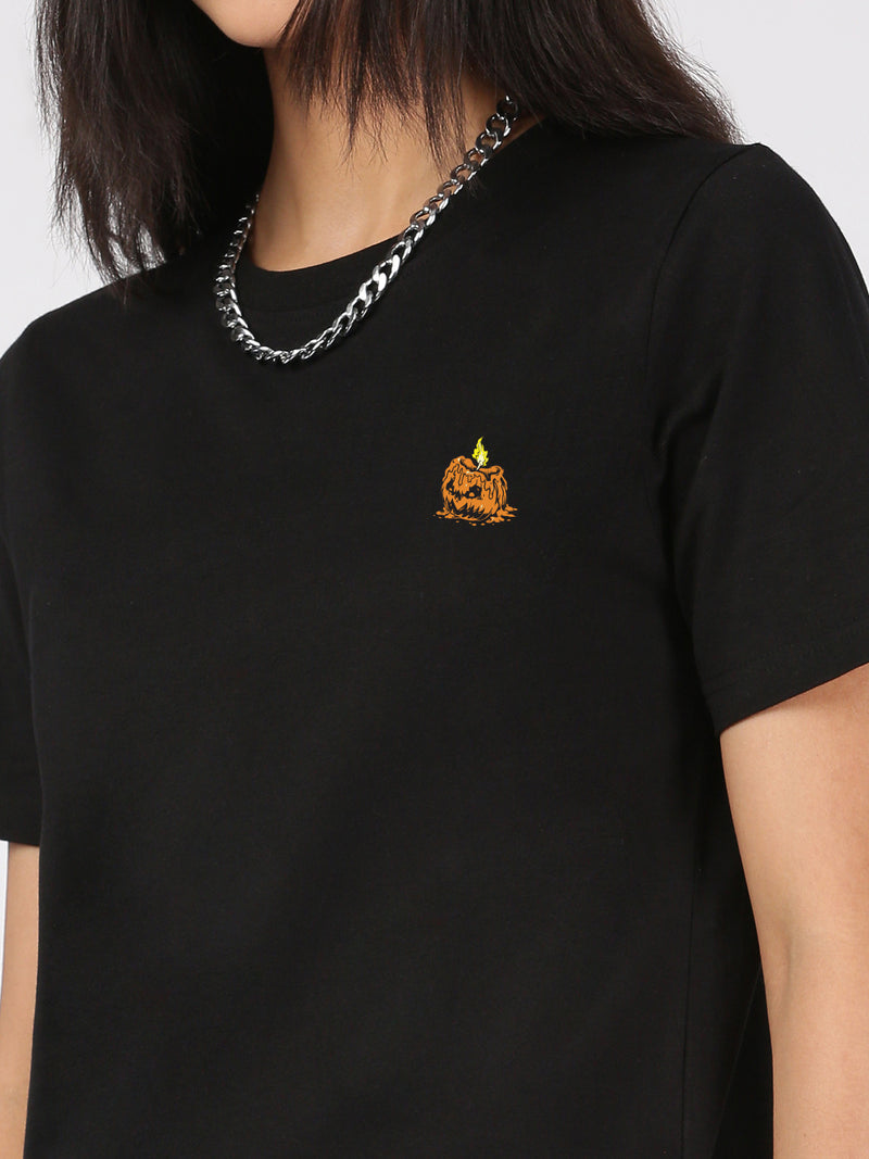 De Moza Women's Halloween Half Sleeve T-Shirt Black - De Moza
