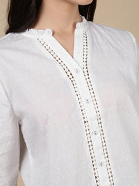 Sciffly Embroidery Top-White - De Moza