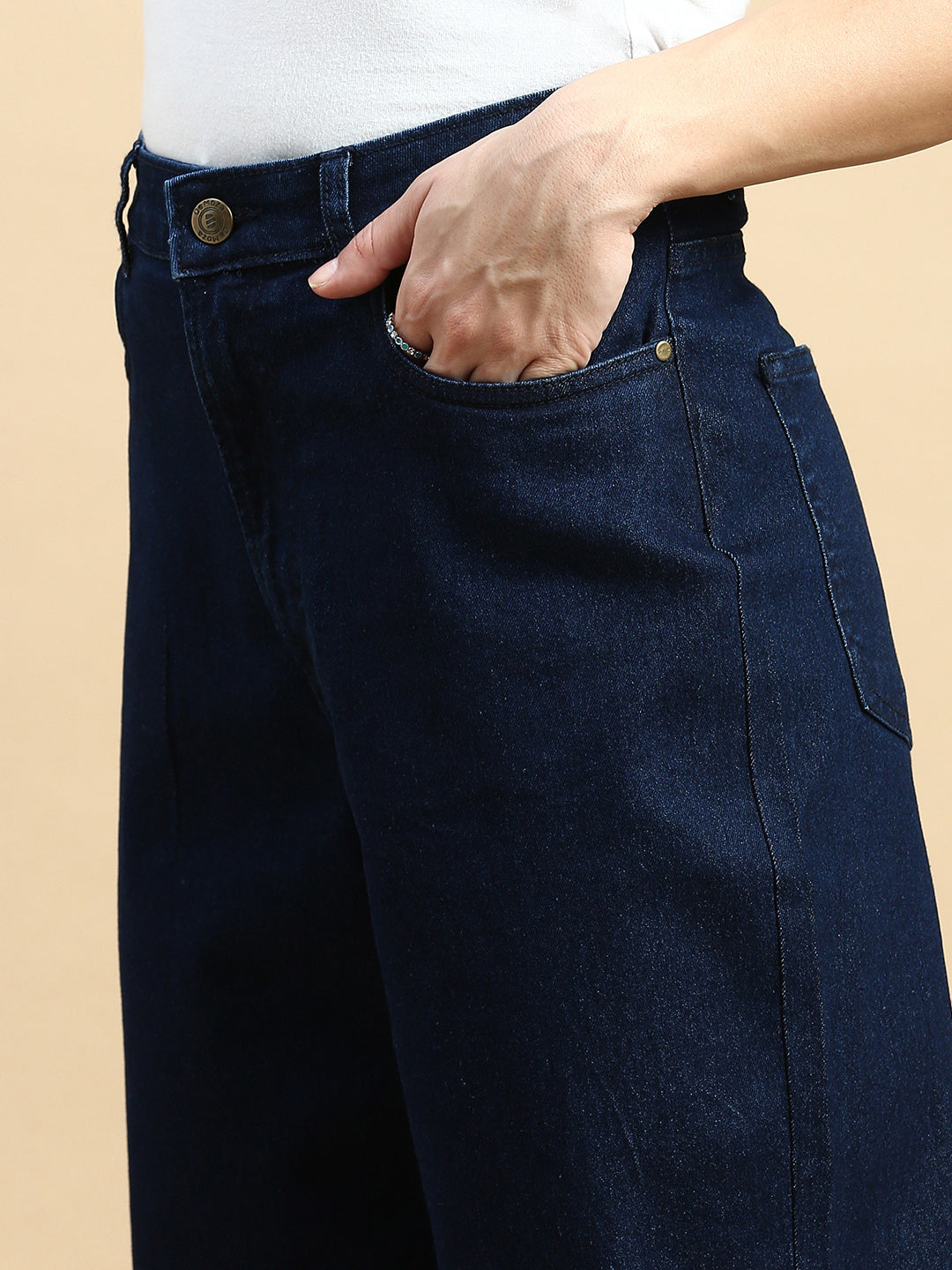Straight Fit Jeans-Dark Blue - De Moza