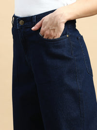 Straight Fit Jeans-Dark Blue - De Moza