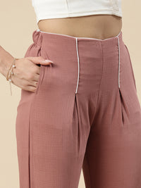 Pleated Pants-Rust