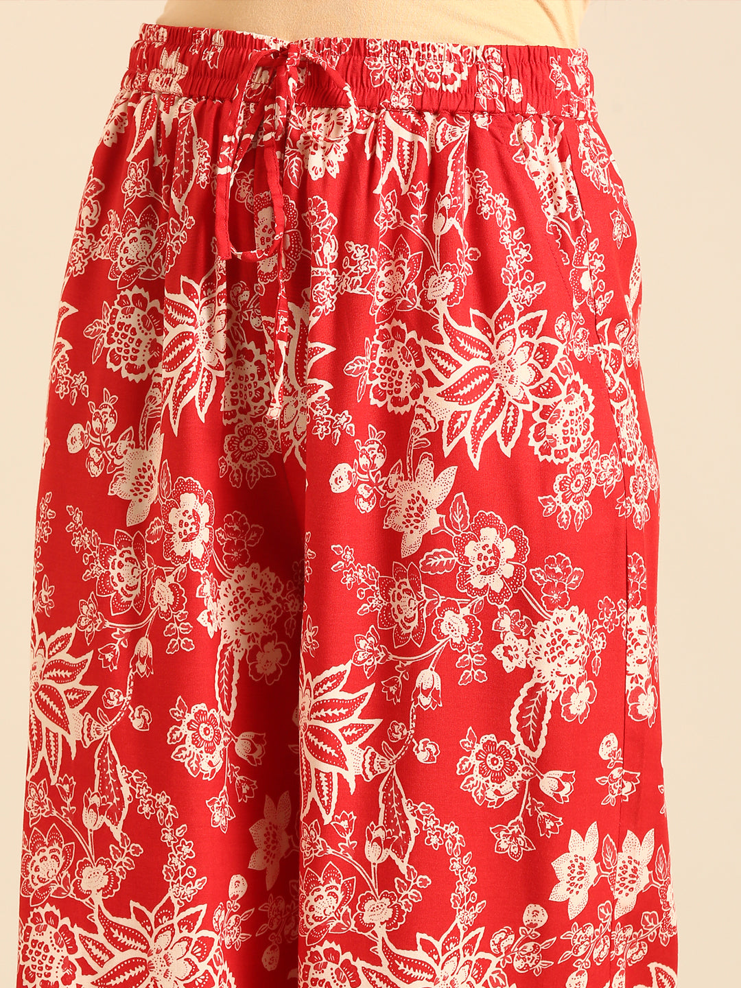 Printed Palazzo-Red - De Moza