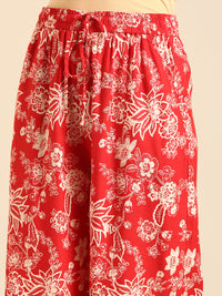 Printed Palazzo-Red - De Moza