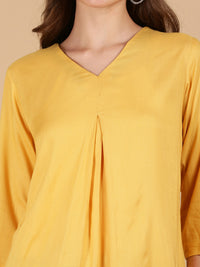De Moza Women Woven Viscose loosed Fit Top Gold - De Moza