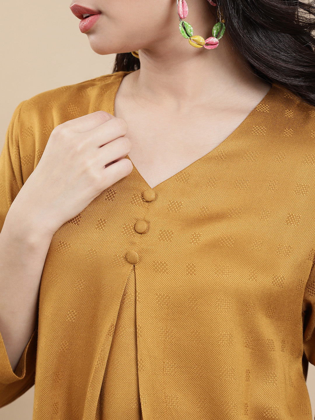 De Moza Women Casual Top Dark Mustard