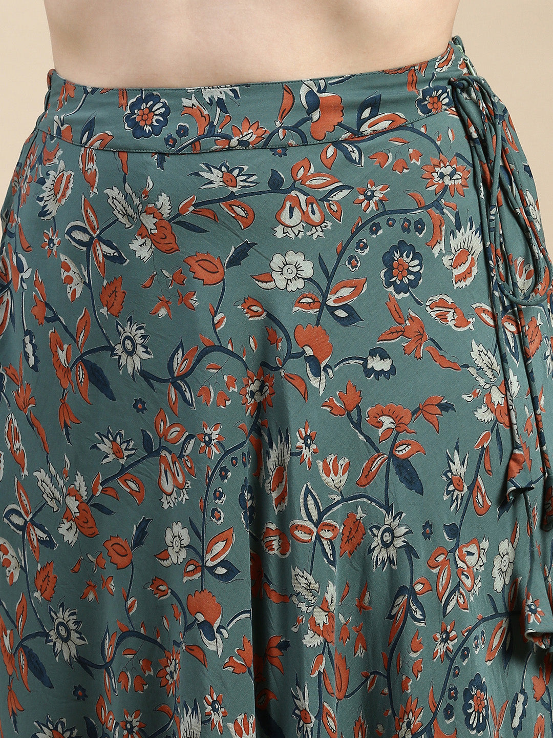 Skirt Woven AOP-Green - De Moza