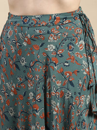 Skirt Woven AOP-Green - De Moza