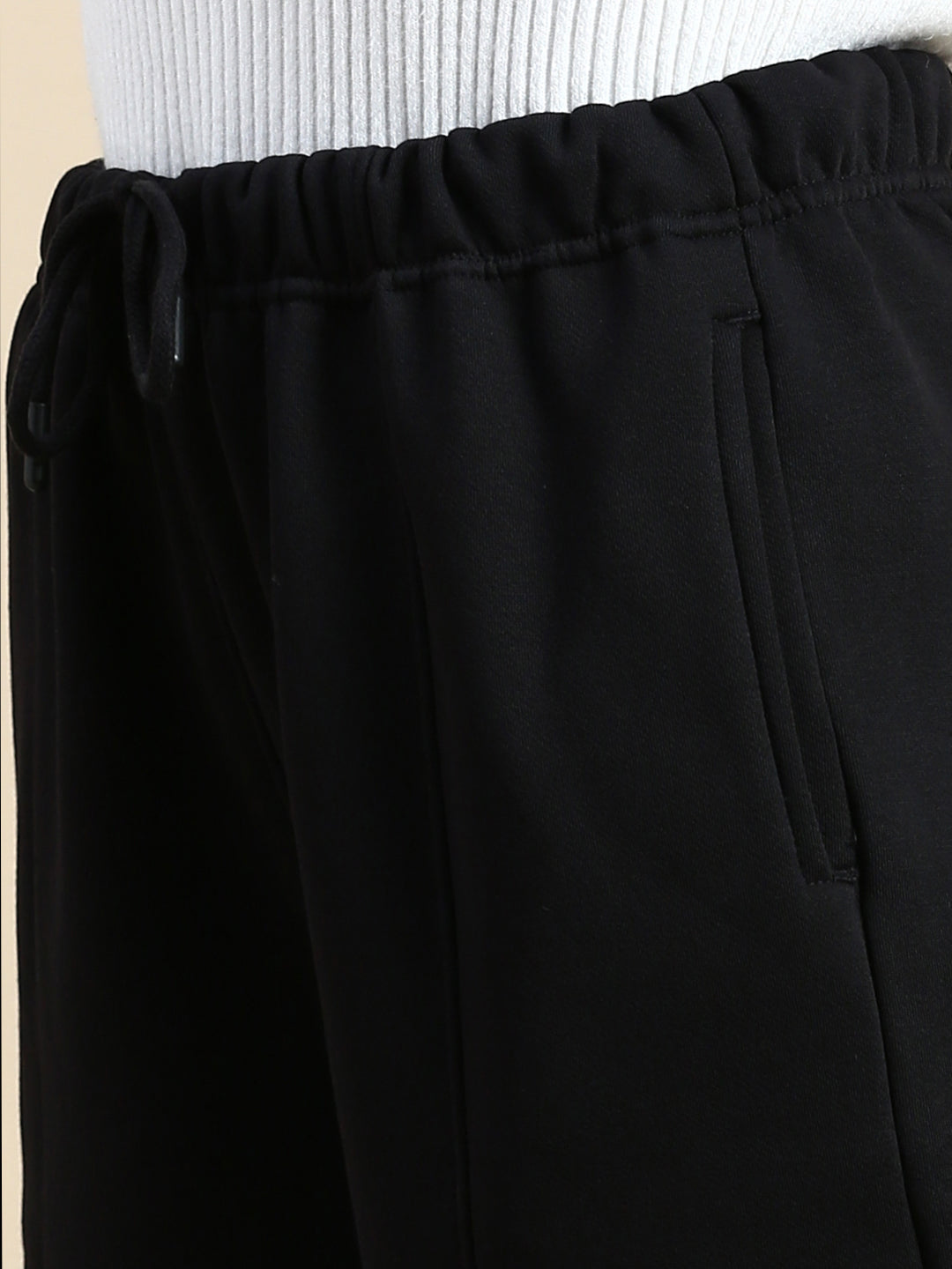 Wide Leg Straight Pant-Black - De Moza