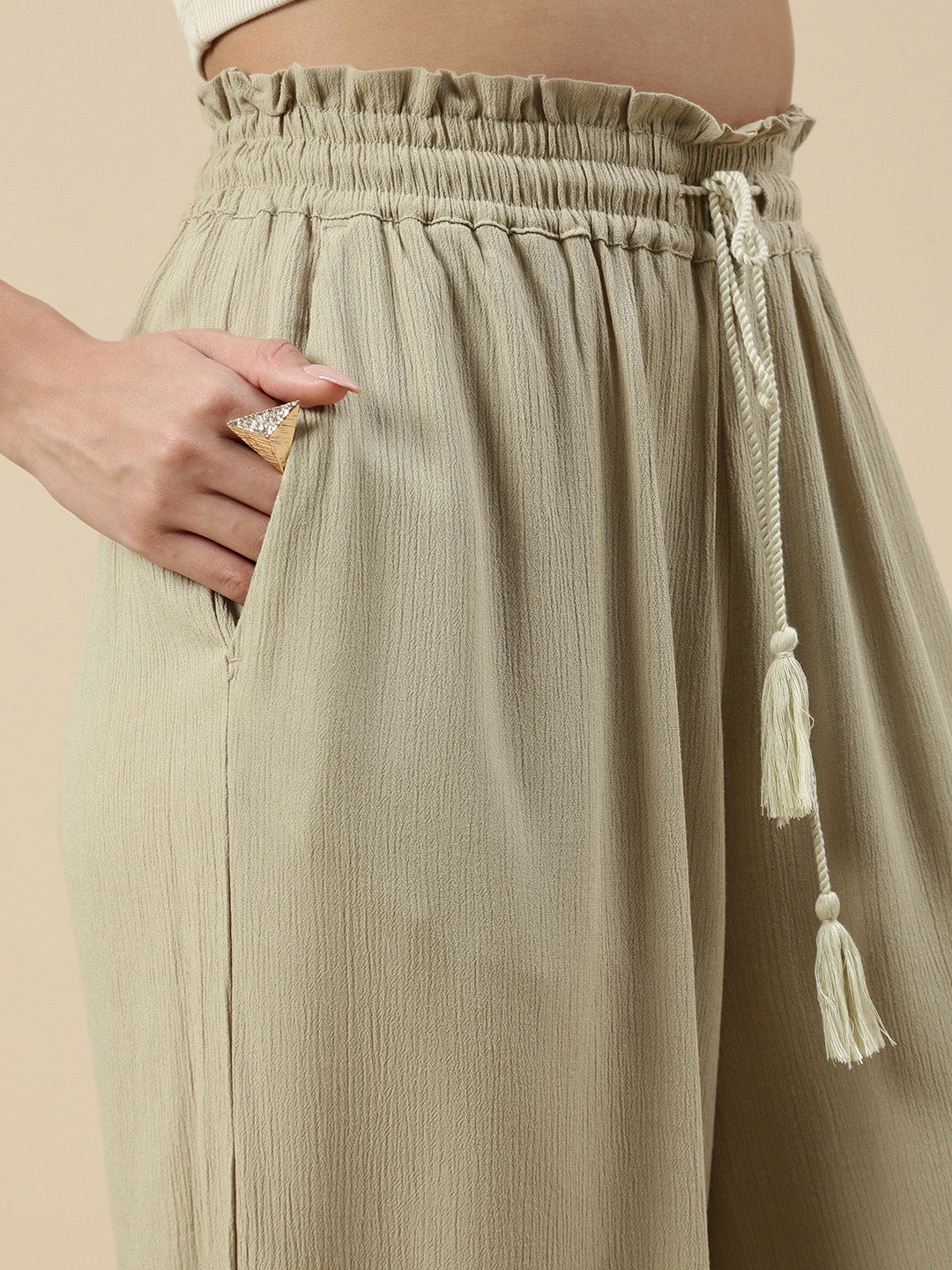 Flared Palazzo-Golden Beige