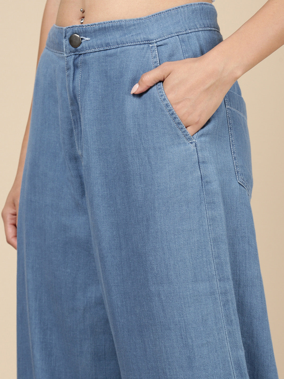Wide Leg Pant-Ice Blue