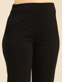 Fit & Flare Pant-Black - De Moza