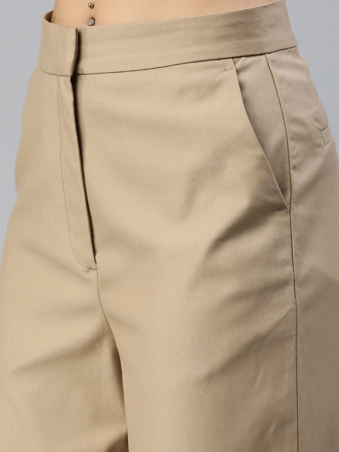 De Moza Women Formal Pants Beige