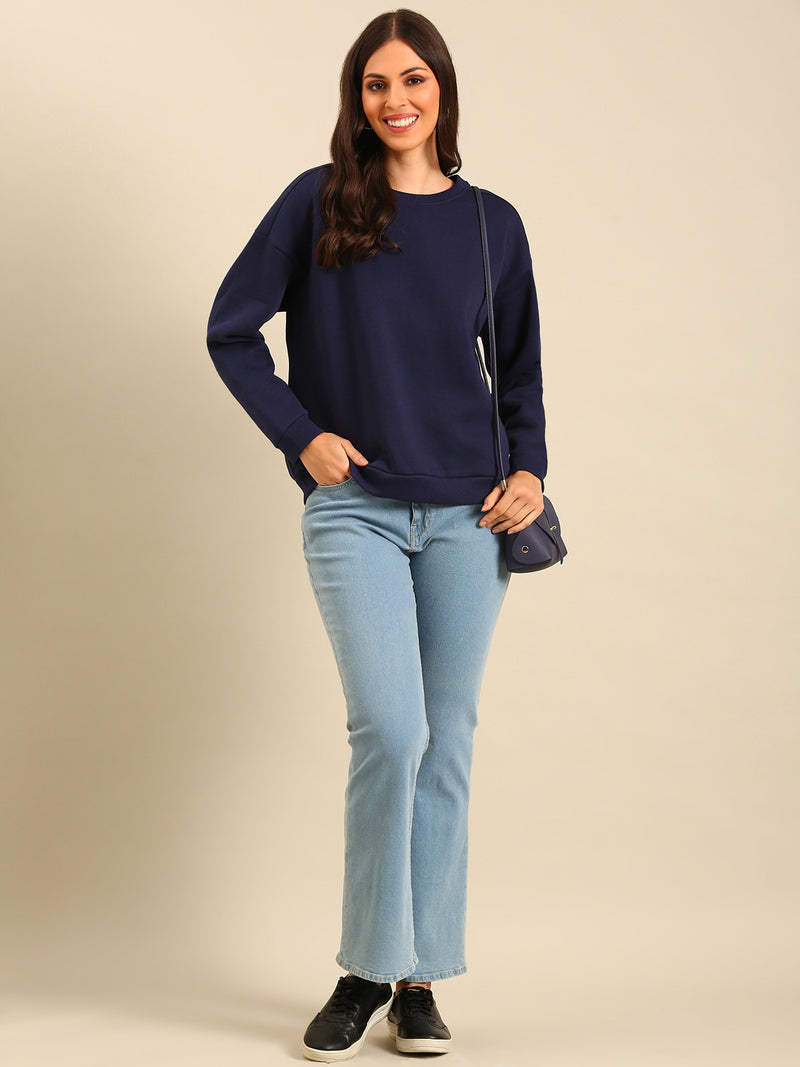 Sweatshirt-Navy Blue - De Moza