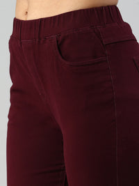 De Moza Women Jegging Wine