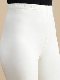 De Moza Women Casual Leggings Offwhite