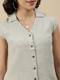 Co-Ord Set(Casual Top & Narrow Palazzo)-Ecru