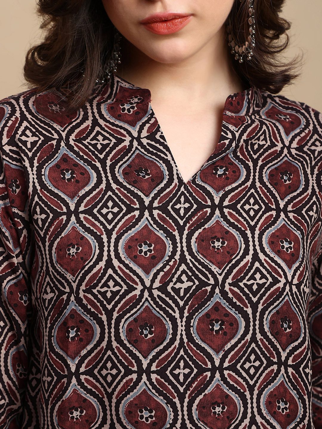 De Moza Women Gulnar Set (Top & Palazzo) - Maroon