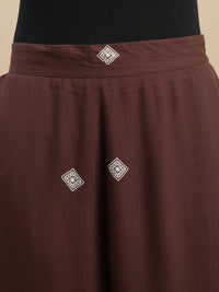 De Moza Women Casual Palazzo Dark Brown - De Moza