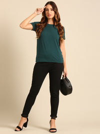 T-Shirt Regular Sleeve-Bottle Green - De Moza