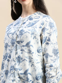 Tunic Top Printed-Blue - De Moza