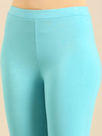 Ankle Length Leggings Viscose-Sky Blue - De Moza