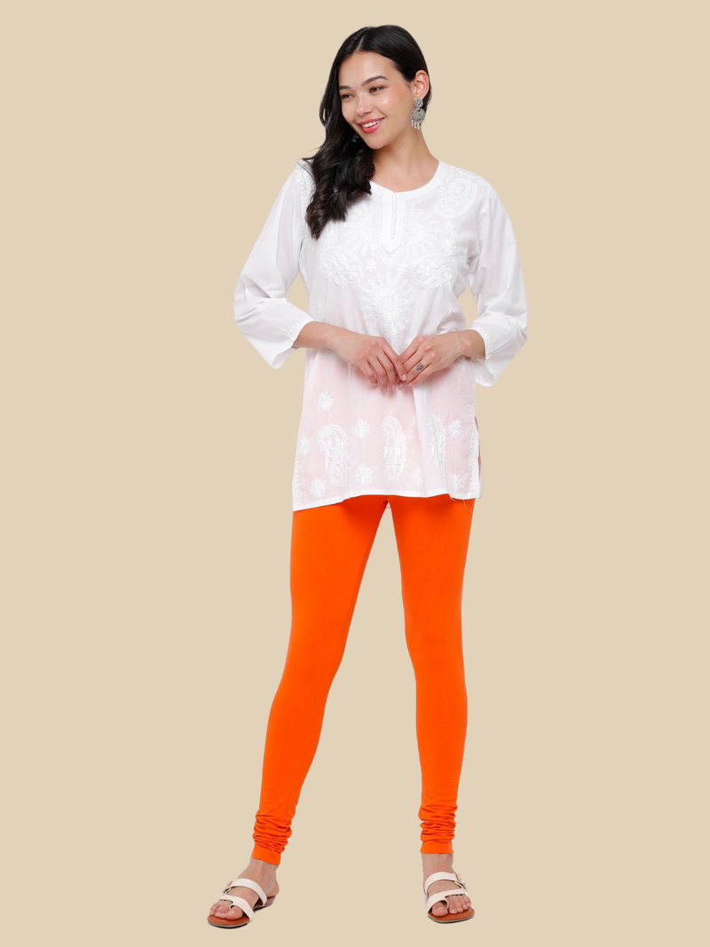 Churidar Leggings-Dark Orange - De Moza