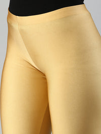 De Moza Women Ankle Length Leggings Solid Gold