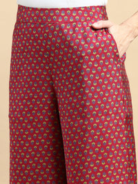 Palazzo All Over Print-Wine - De Moza