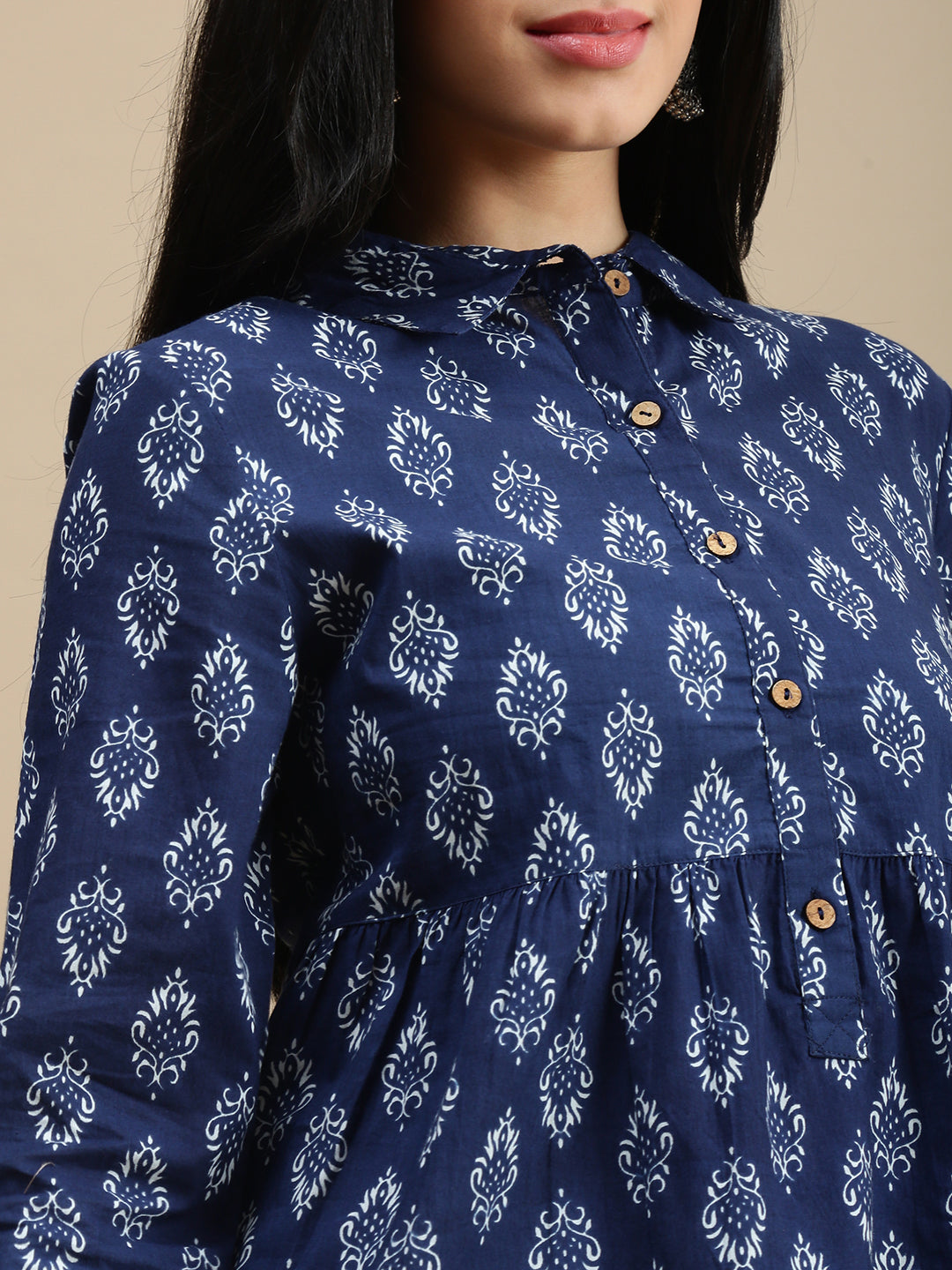 De Moza Women Casual Top Indigo
