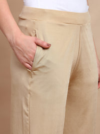 De Moza Women Festive Palazzo Light Gold - De Moza