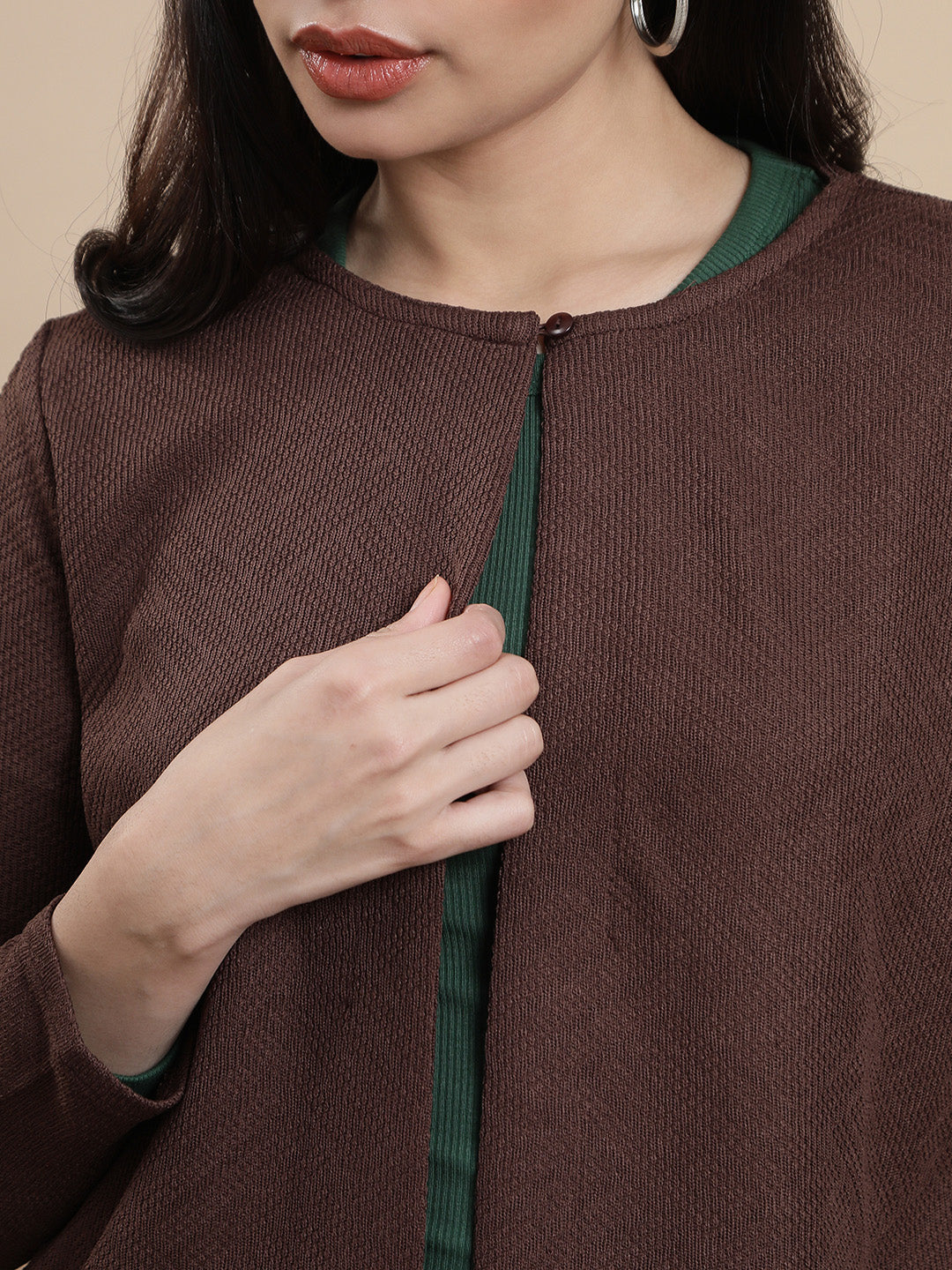 De Moza Women Casual Top Chocolate Brown