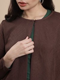 De Moza Women Casual Top Chocolate Brown