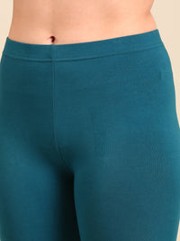 Ankle Length Leggings Cotton-Dark Teal - De Moza