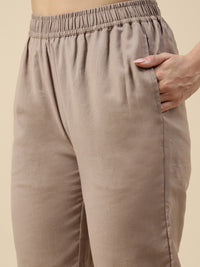 Cigarette Pants-Taupe