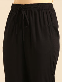 Straight Pant-Black - De Moza