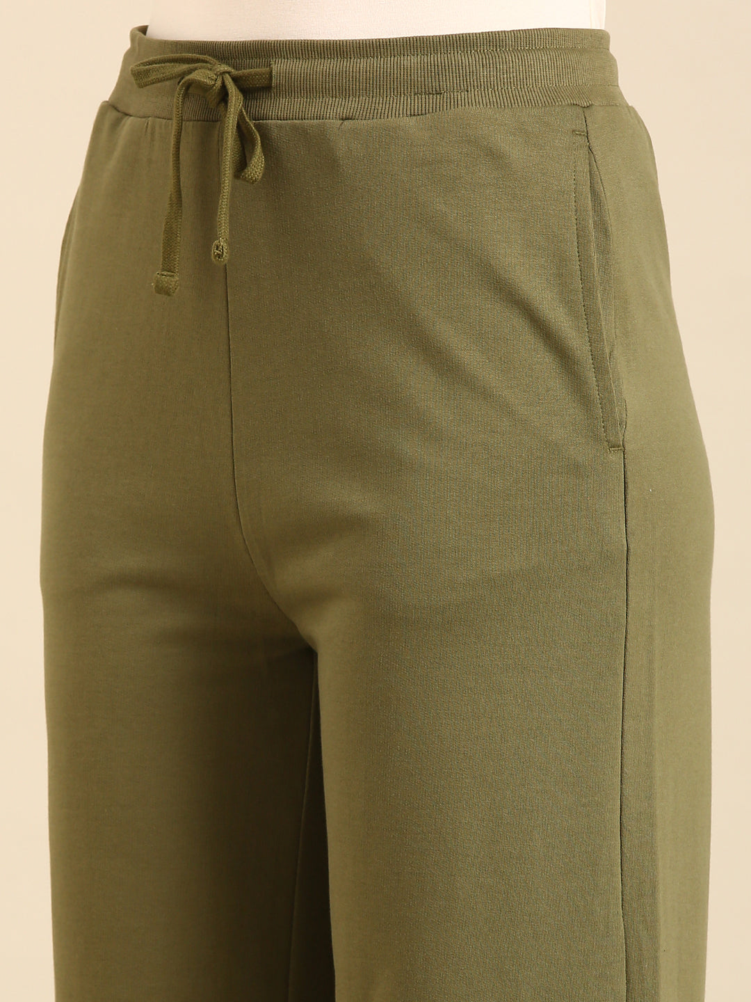 Wide Leg Casual Pant-Olive Green - De Moza