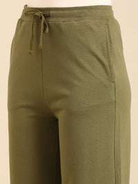 Wide Leg Casual Pant-Olive Green - De Moza