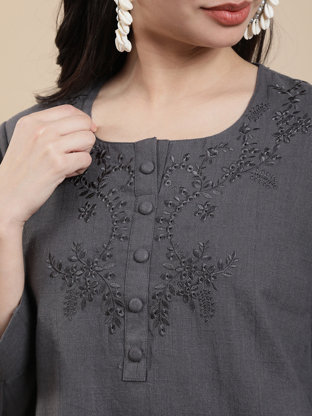 De Moza Women Casual Top Dark Grey