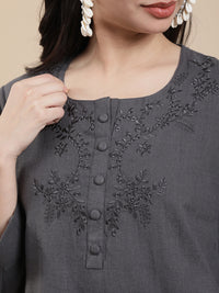 De Moza Women Casual Top Dark Grey