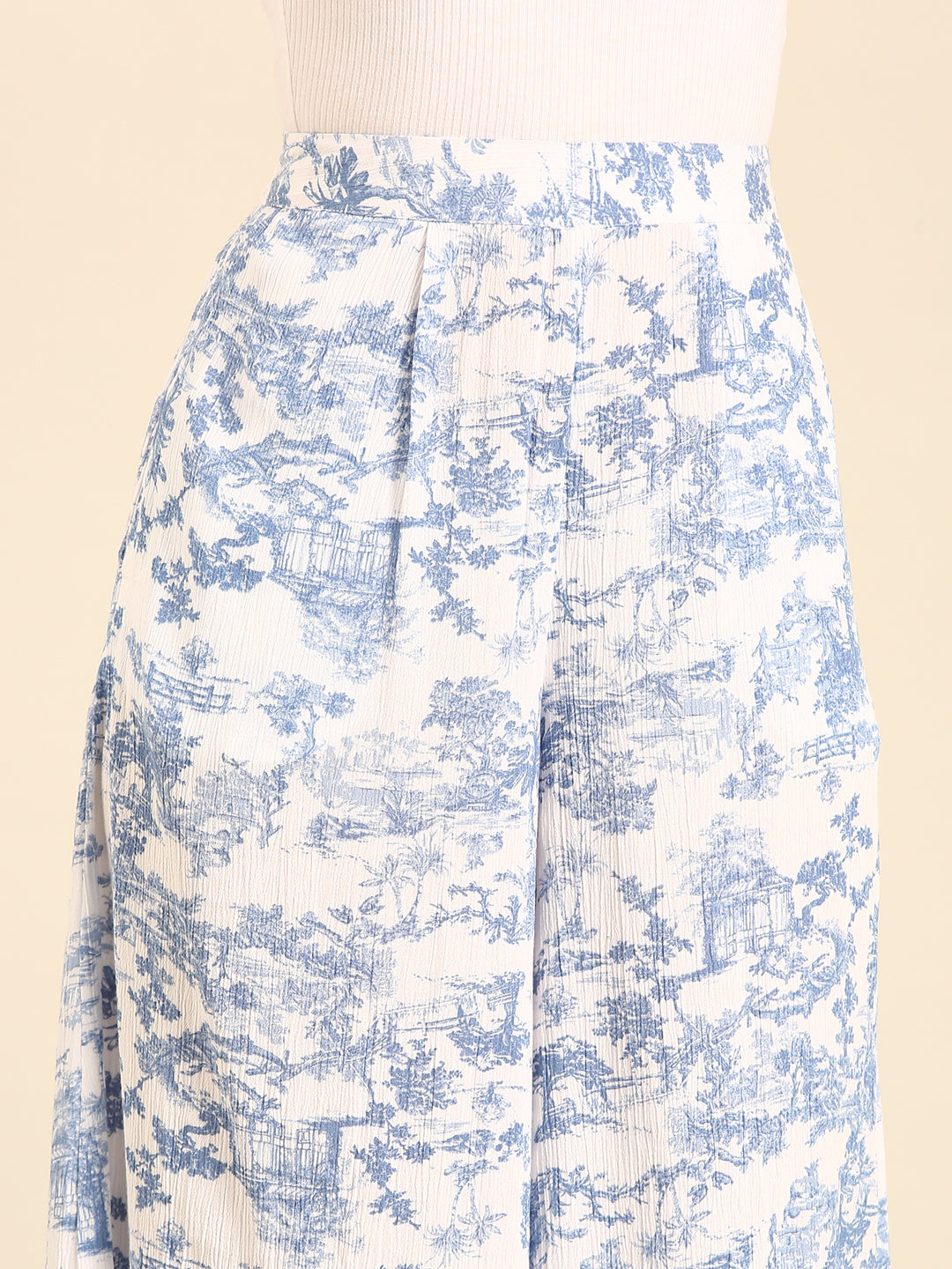 Printed Culottes-Powder Blue - De Moza