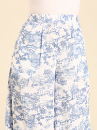 Printed Culottes-Powder Blue - De Moza