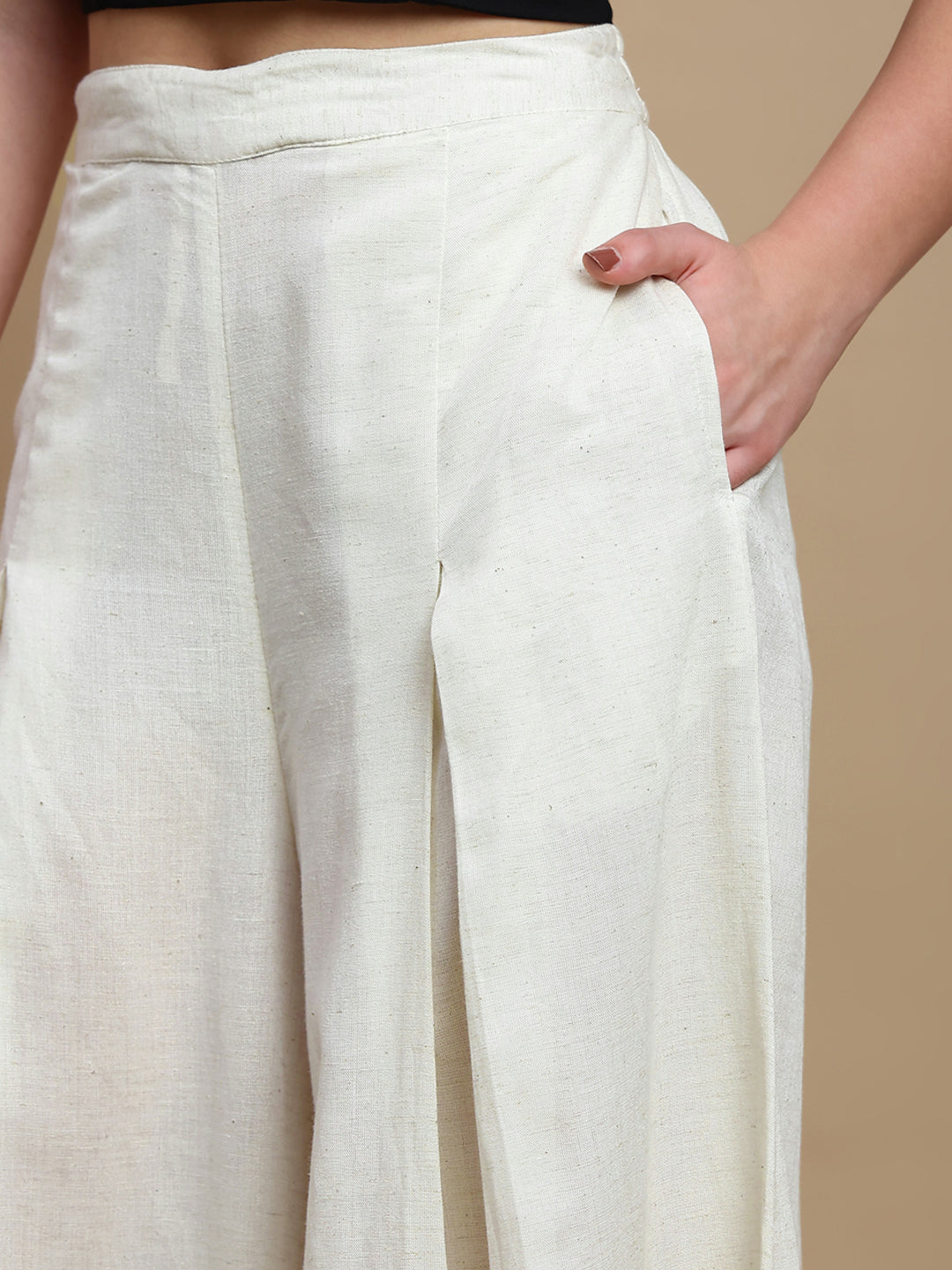 De Moza Women Casual Palazzo Natural - De Moza