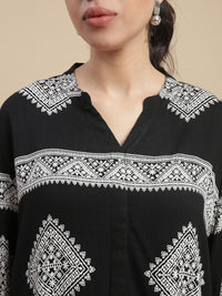 De Moza Women's Officewear Co-ords (Shirt & Straight Palazzo) Black - De Moza
