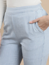 De Moza Women Casual Pants Ice Blue