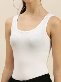Ladies Razor Back Top Offwhite - De Moza