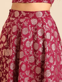 Co-Ord Set (Blouse & Skirt)-Purple - De Moza