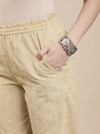 De Moza Women Casual Palazzo Beige