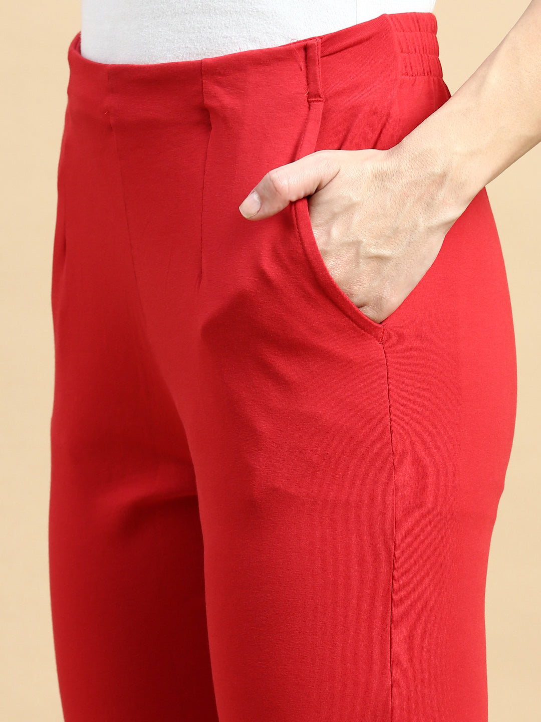 Super Stretch Kurti Pant-True Red